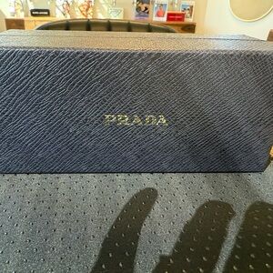 Prada Black Textured Case with Gold Logo